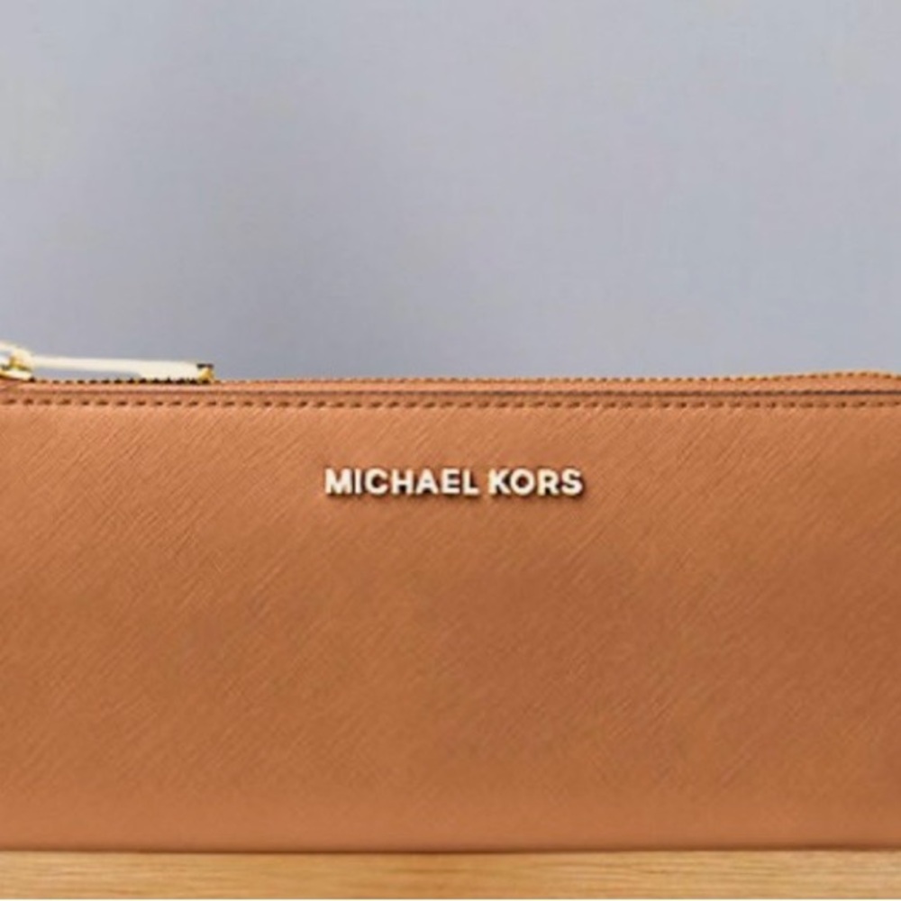 Michael Kors Camel Leather Clutch